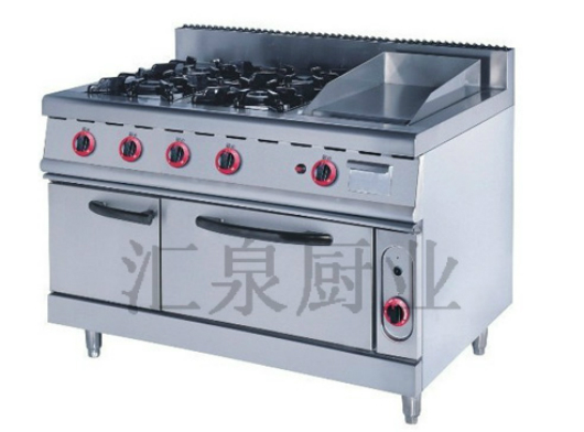 HQ-H1-3四頭燃氣爐連扒爐連焗爐